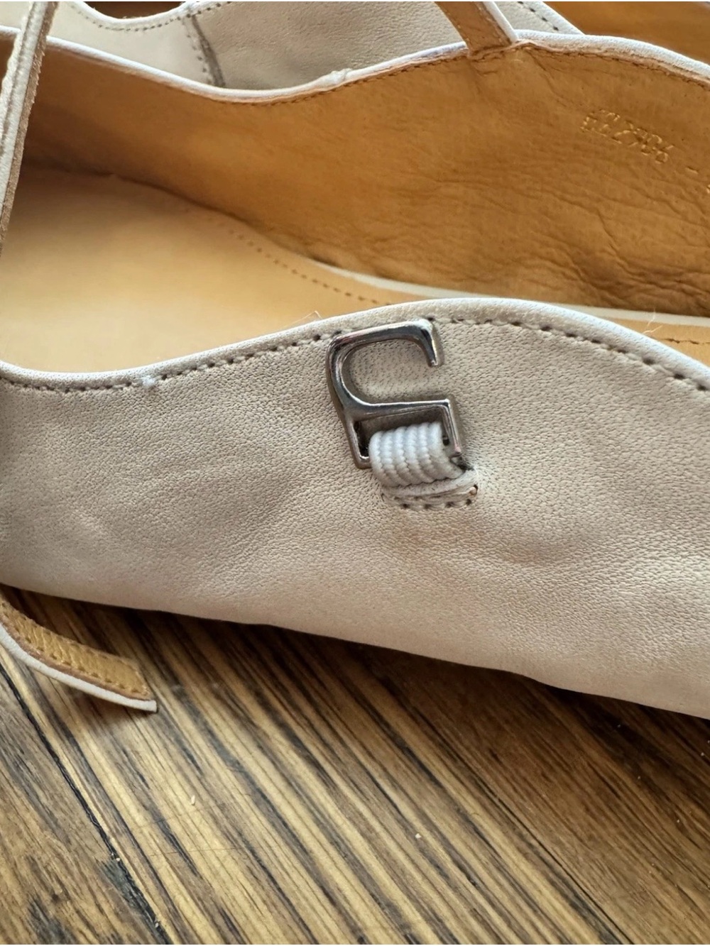 Handmade Cream Mary Jane Mules with Strap Size 8.5 - Picture 6 of 6
